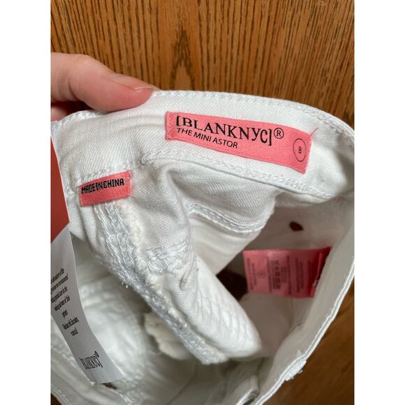 Blank‎ NYC White Denim Jean Shorts Mini Mercer Super Skinny Size 8 Girls - Picture 4 of 5